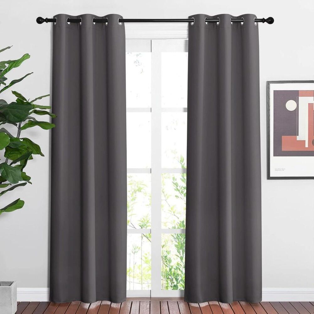 Brand New Nicetown Grey Blackout Curtains 37"W × 84"L – 2 Panels